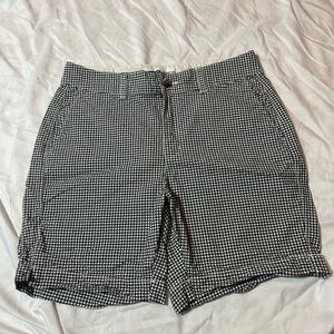 Old Navy Womens Everyday Shorts High Rise Gingham Check Black & White Sz 6